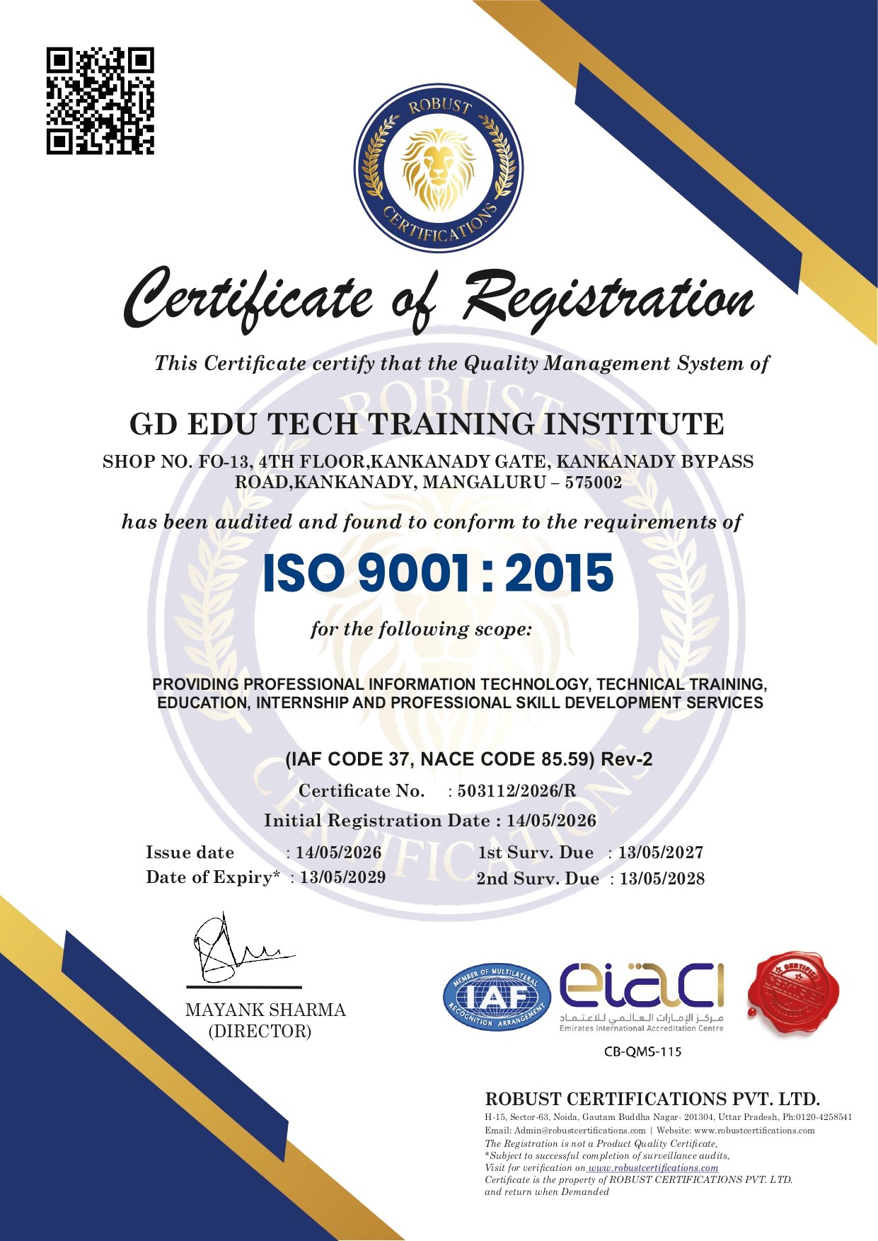 Certificate